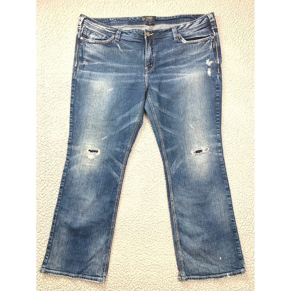 Silver Jeans Co. Aiko Bootcut Jeans Womens 26x33 Medium‎ Wash Distressed Stretch